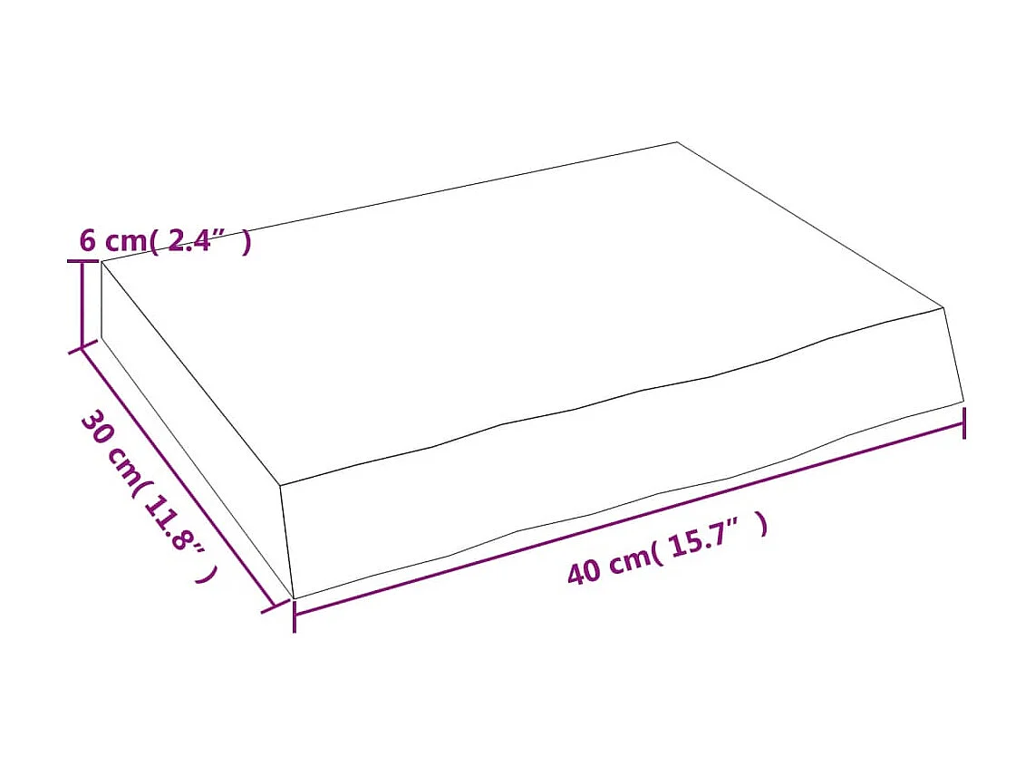 Étagère murale marron clair bois chêne massif traité OFR23849 BonneVie Meuble