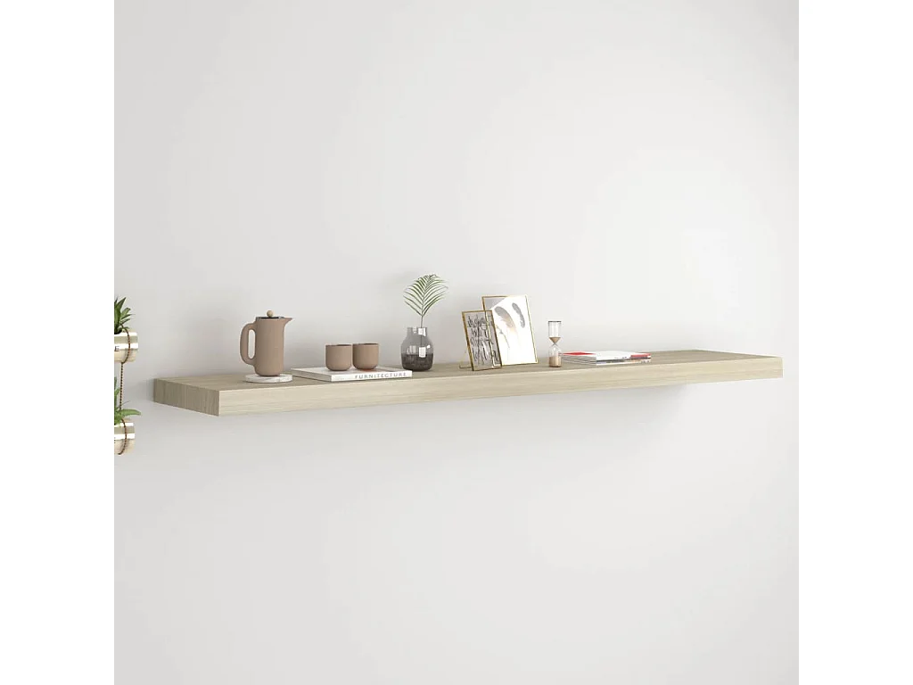 Étagère murale murale chêne 120x23,5x3,8 cm MDF OFR34093 BonneVie Meuble