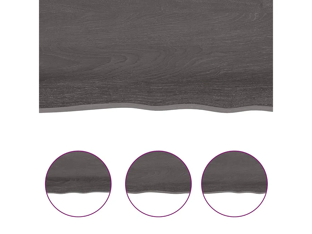 Étagère murale marron foncé 40x60x2 cm bois chêne massif traité OFR52162 BonneVie Meuble