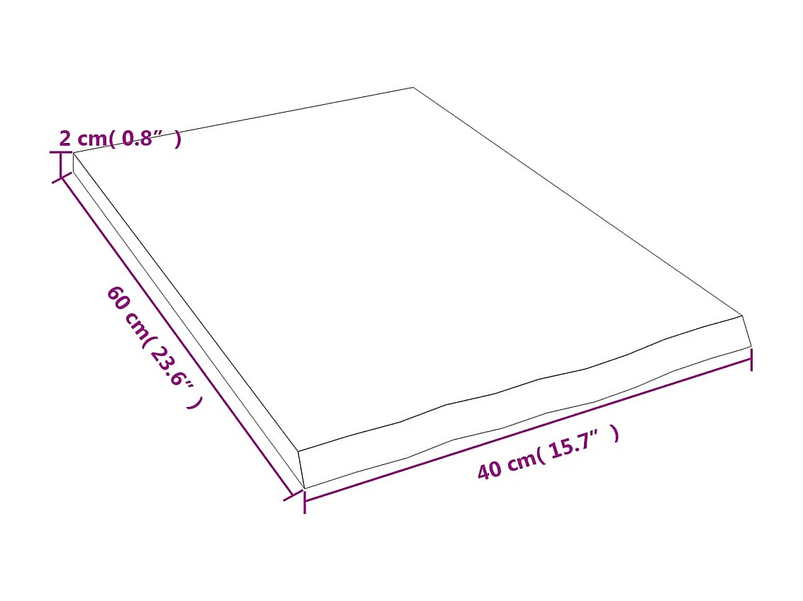 Étagère murale marron foncé 40x60x2 cm bois chêne massif traité OFR52162 BonneVie Meuble