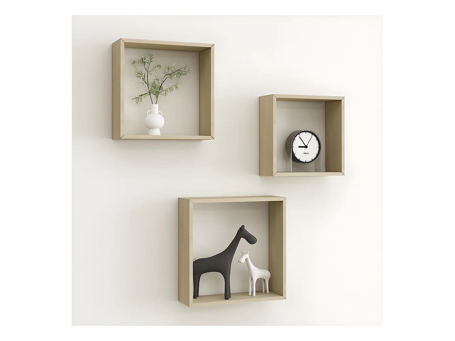 Étagères murales sous forme de cube 3 pcs Chêne sonoma OFR44442 BonneVie Meuble