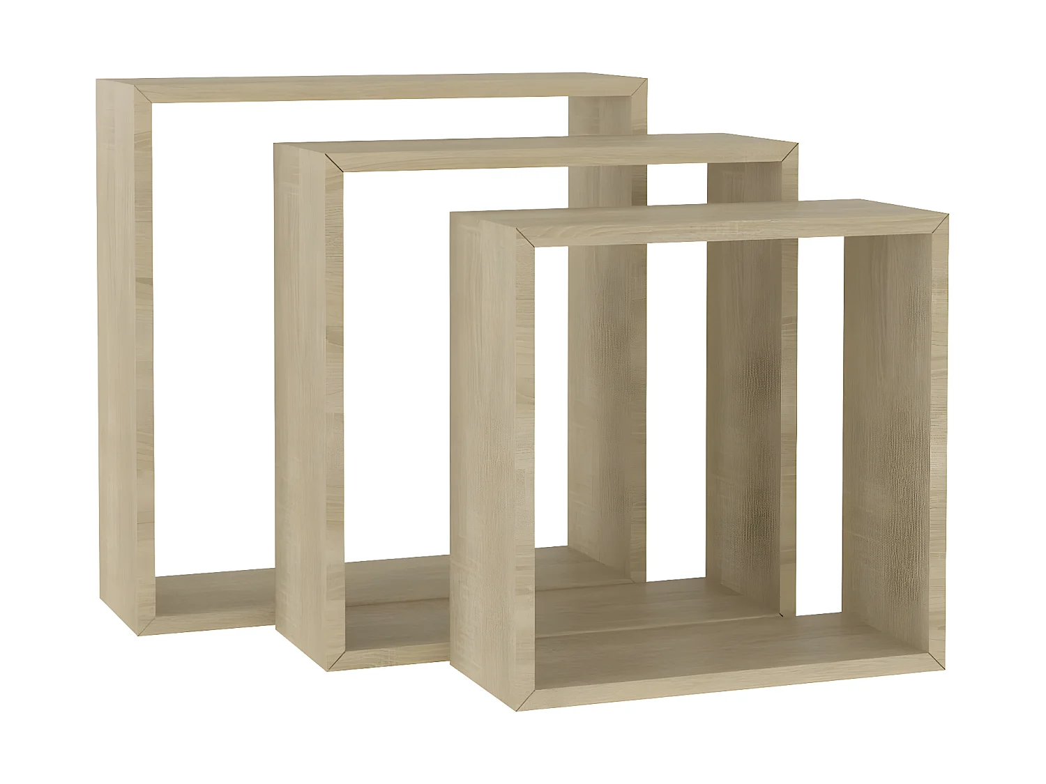 Étagères murales sous forme de cube 3 pcs Chêne sonoma OFR44442 BonneVie Meuble