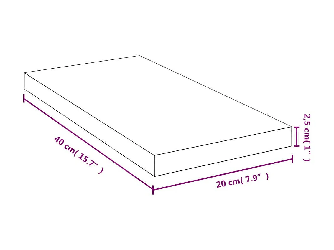 Étagère murale 40x20x2,5 cm bambou OFR30876 BonneVie Meuble