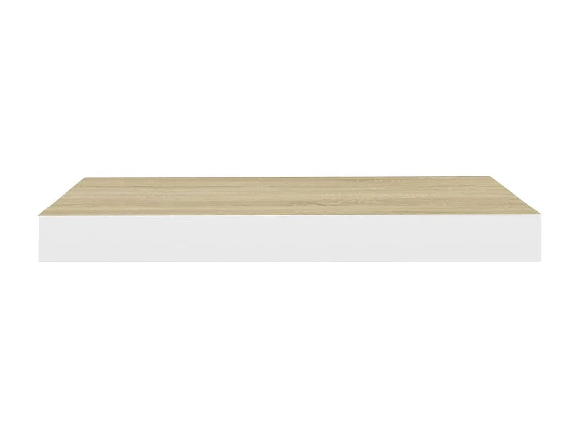 Étagère murale murale Chêne et blanc 40x23x3,8 cm MDF OFR68907 BonneVie Meuble