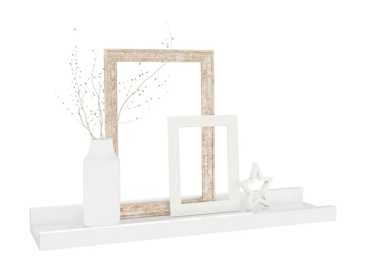 Prateleiras de parede 4 pcs 40x9x3 cm branco brilhante PT143226