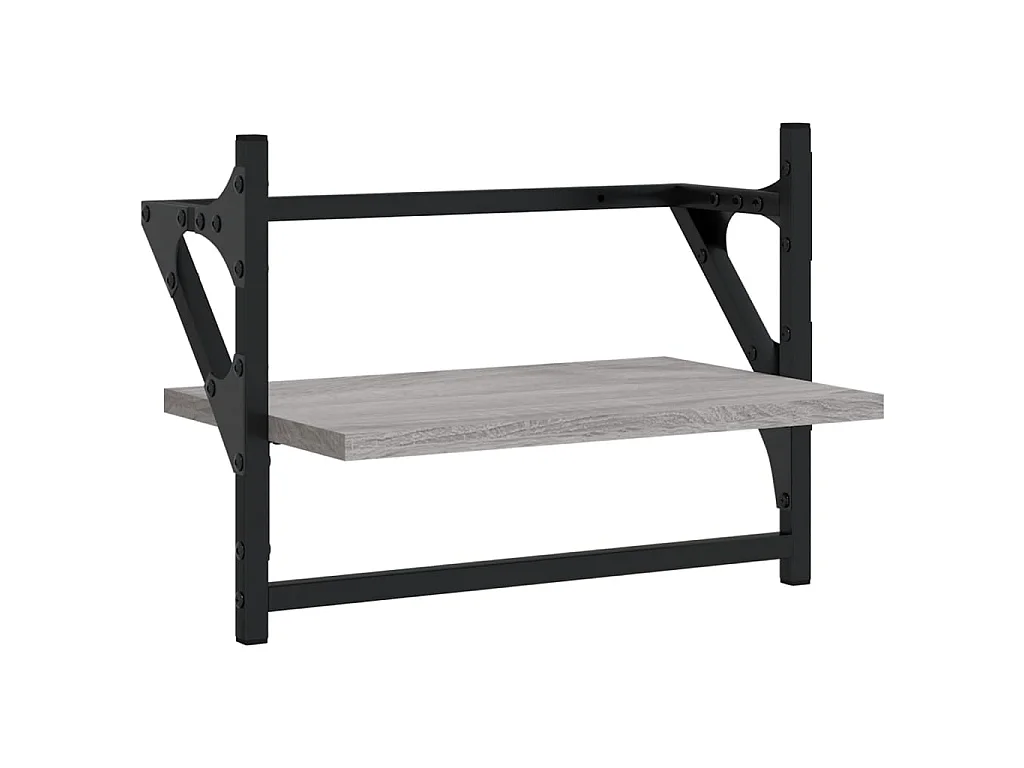 Étagères murales avec barres 2 pcs sonoma gris 40x25x30 cm OFR66266 BonneVie Meuble