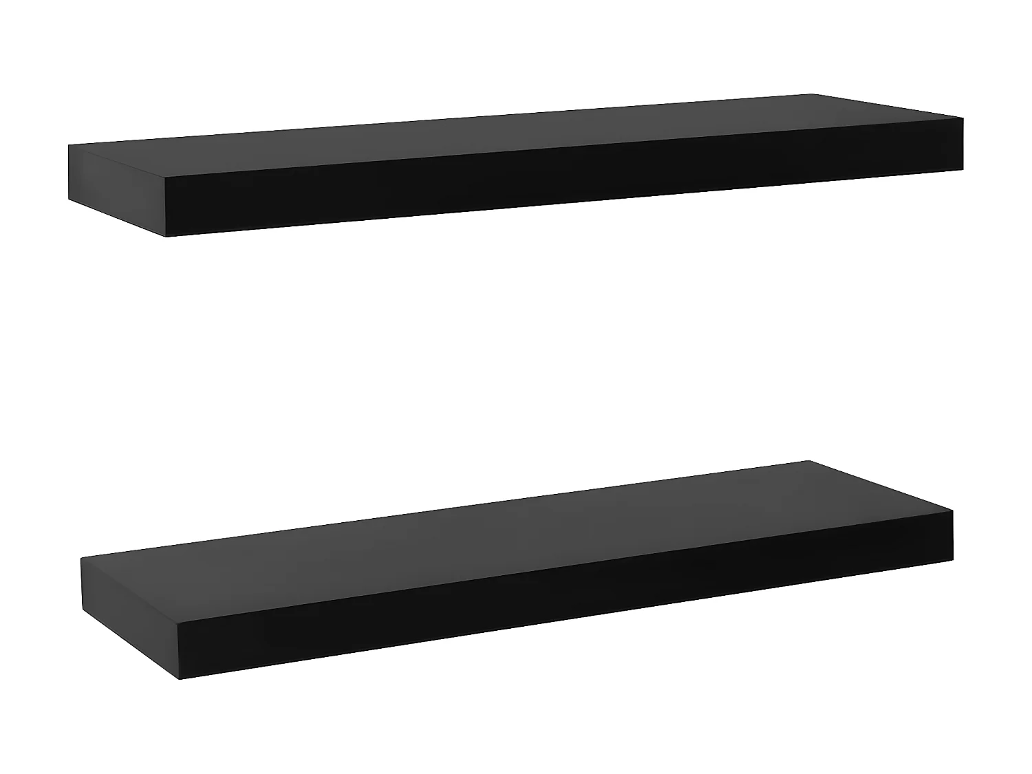 Étagères murales murales 2 pcs Noir 60x20x3,8 cm OFR13653 BonneVie Meuble