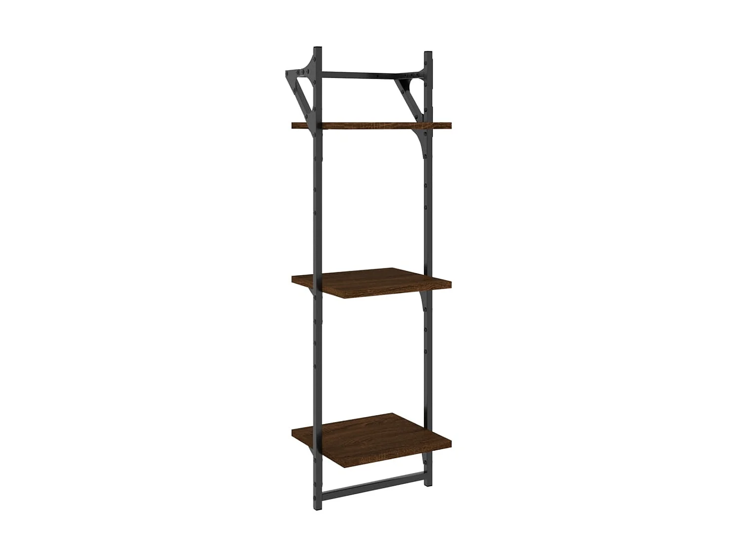 Wandschappen 3-laags met stangen 2 st 30x25x100 cm bruineiken NL145689