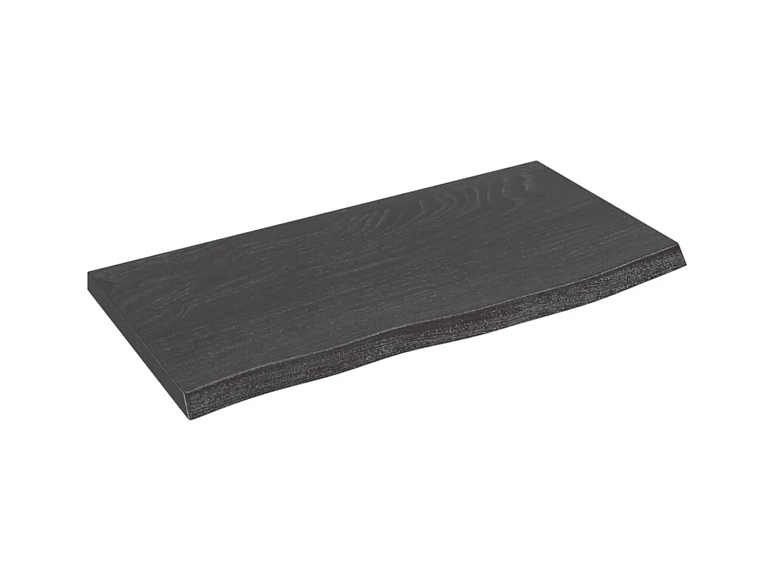 Étagère murale marron foncé 60x30x2 cm bois chêne massif traité OFR61250 BonneVie Meuble