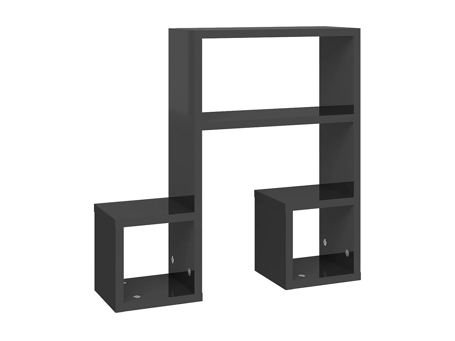 Étagères murales 2 pcs Gris brillant 50x15x50 cm Aggloméré OFR82273 BonneVie Meuble