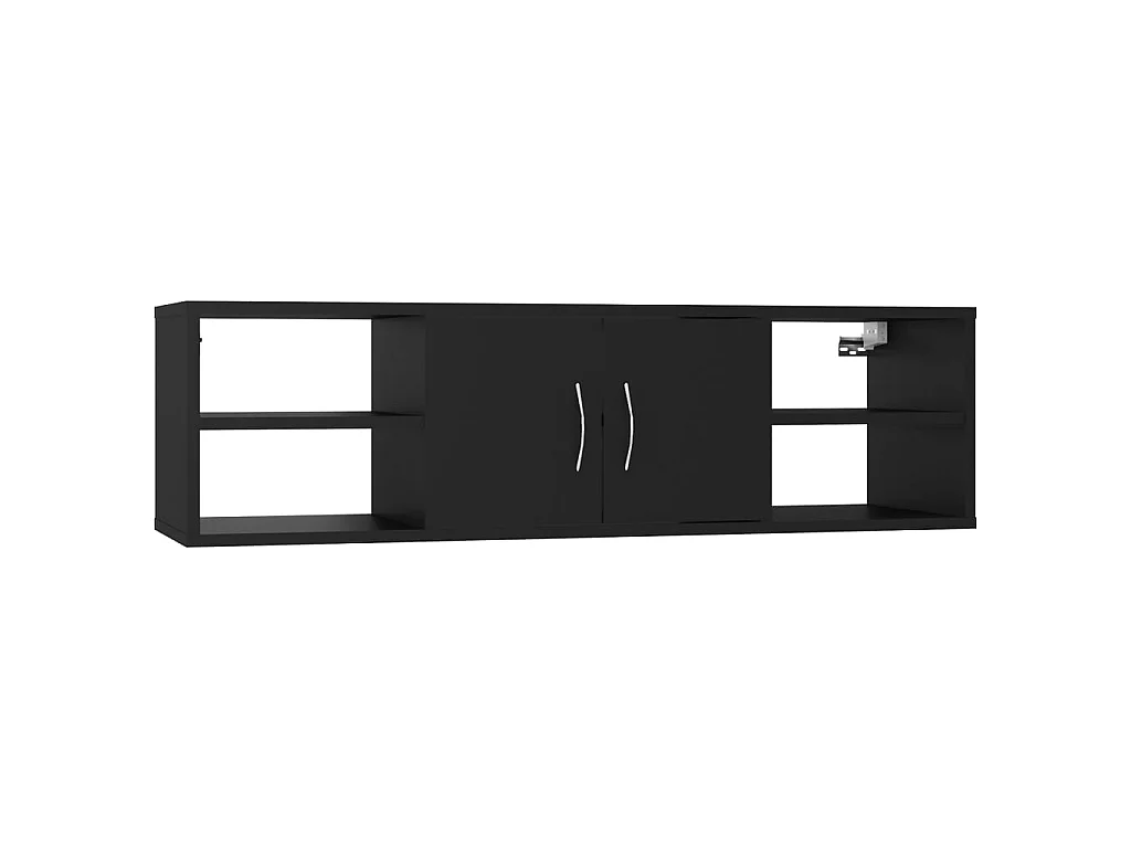 Étagère murale Noir 102x30x29 cm Aggloméré OFR73637 BonneVie Meuble