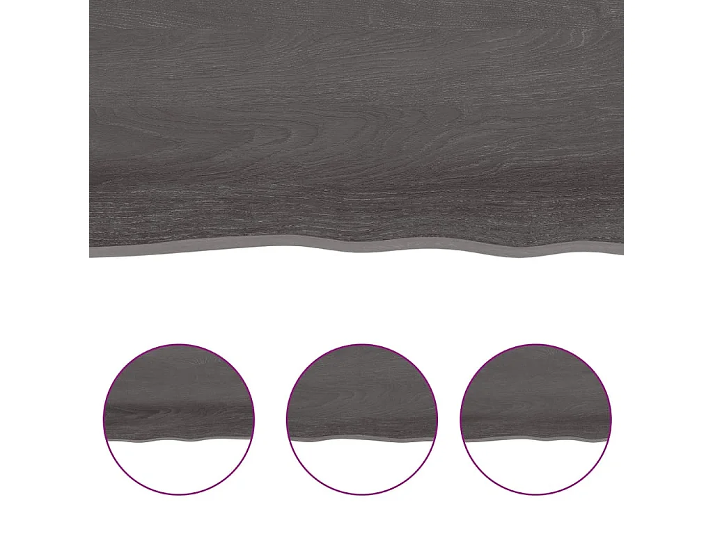 Étagère murale marron foncé 40x20x2 cm bois chêne massif traité OFR68833 BonneVie Meuble