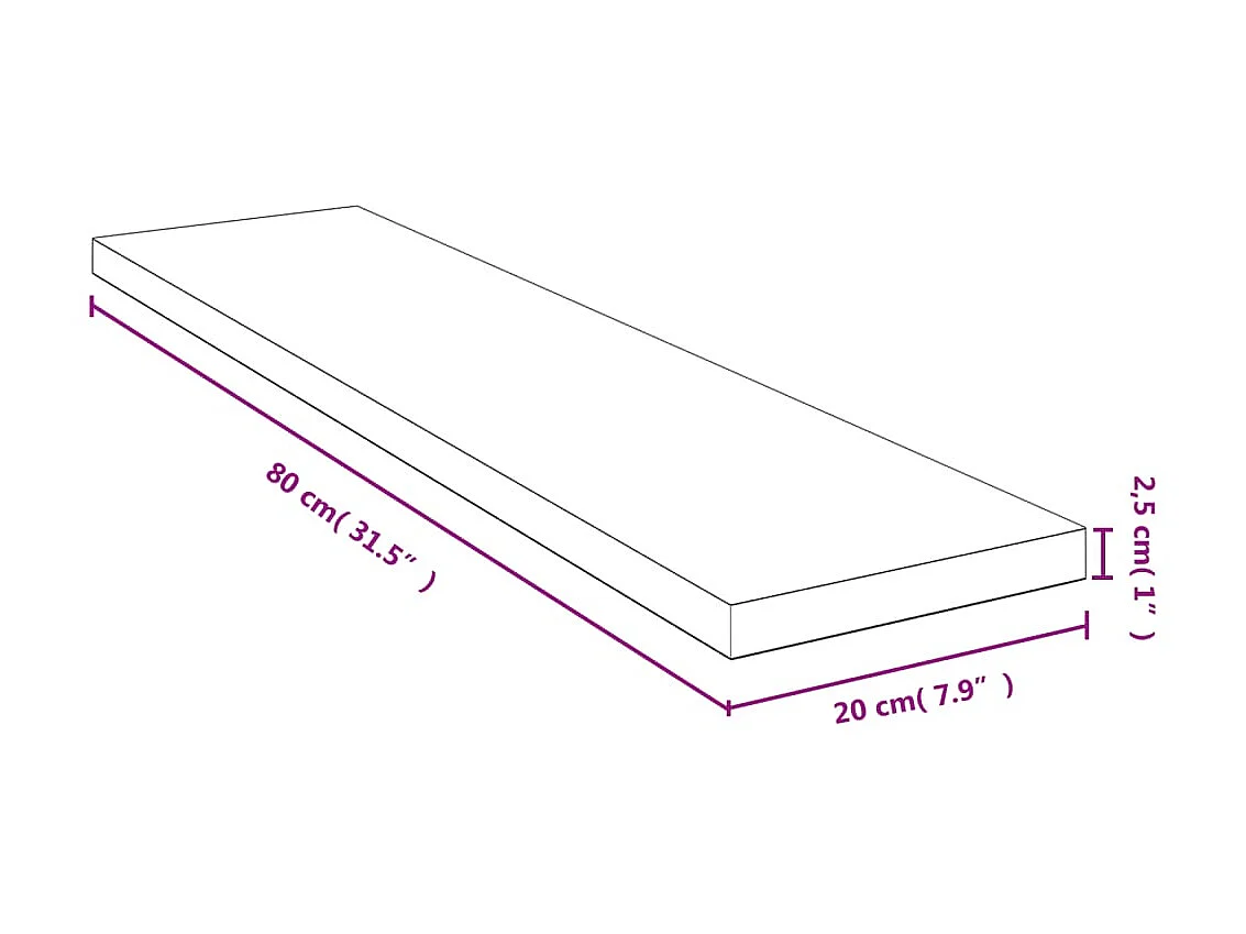 Étagère murale 80x20x2,5 cm bambou OFR20689 BonneVie Meuble