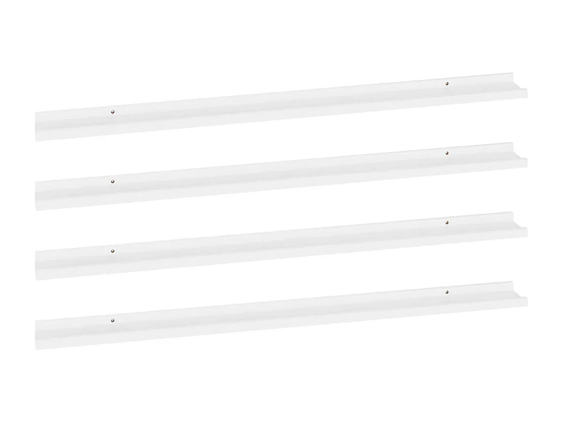 Étagères murales 4 pcs Blanc 115x9x3 cm OFR86389 BonneVie Meuble