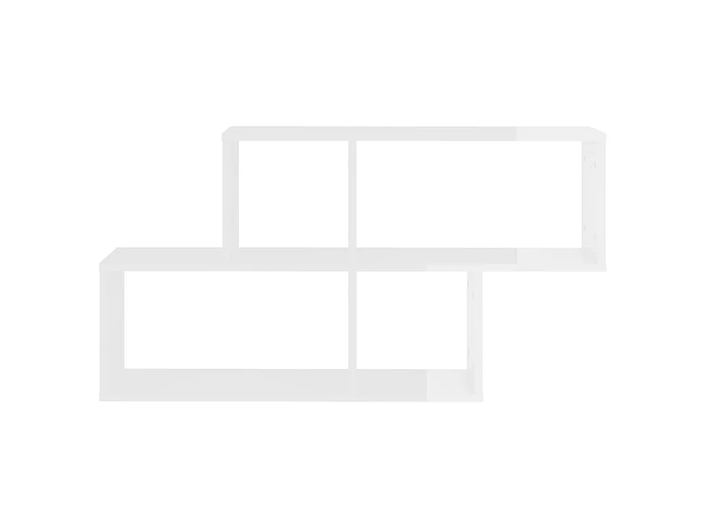 Étagère murale Blanc brillant 100x18x53 cm Aggloméré OFR70864 BonneVie Meuble