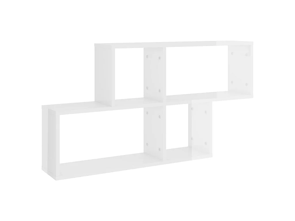 Étagère murale Blanc brillant 100x18x53 cm Aggloméré OFR70864 BonneVie Meuble