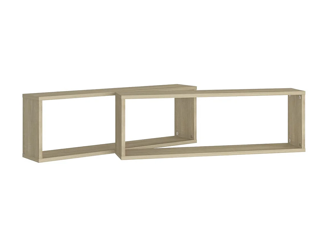Étagères cube murales 2 pcs Chêne sonoma 80x15x26,5cm Aggloméré OFR63904 BonneVie Meuble