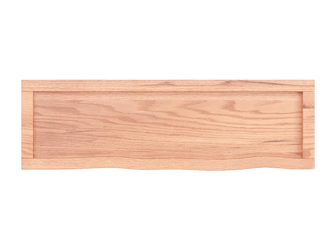 Étagère murale marron clair bois chêne massif traité OFR34126 BonneVie Meuble