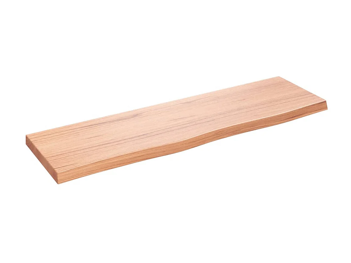 Étagère murale marron clair bois chêne massif traité OFR34126 BonneVie Meuble