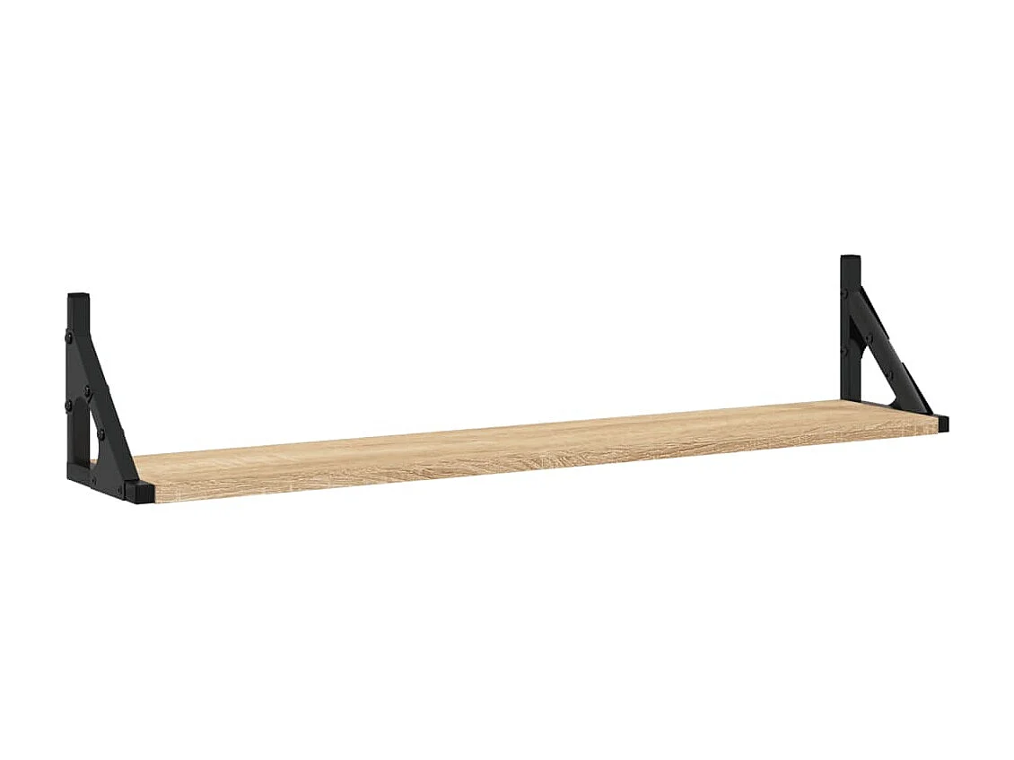 Étagères murales 2pcs chêne sonoma 80x15x15,5cm bois ingénierie OFR69567 BonneVie Meuble