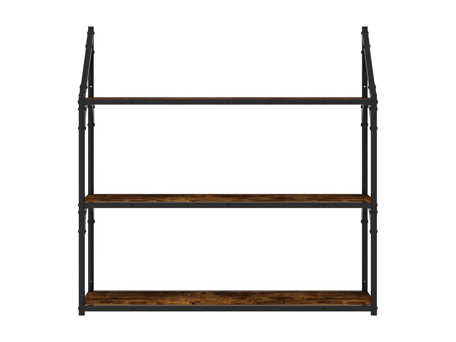 Étagère murale 3 niveaux chêne fumé 80x21x78,5 cm OFR64521 BonneVie Meuble