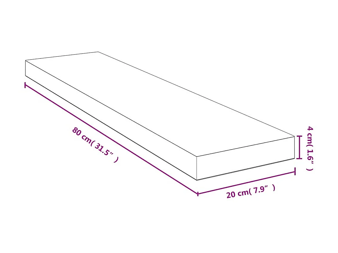 Étagère murale 80x20x4 cm bambou OFR70435 BonneVie Meuble