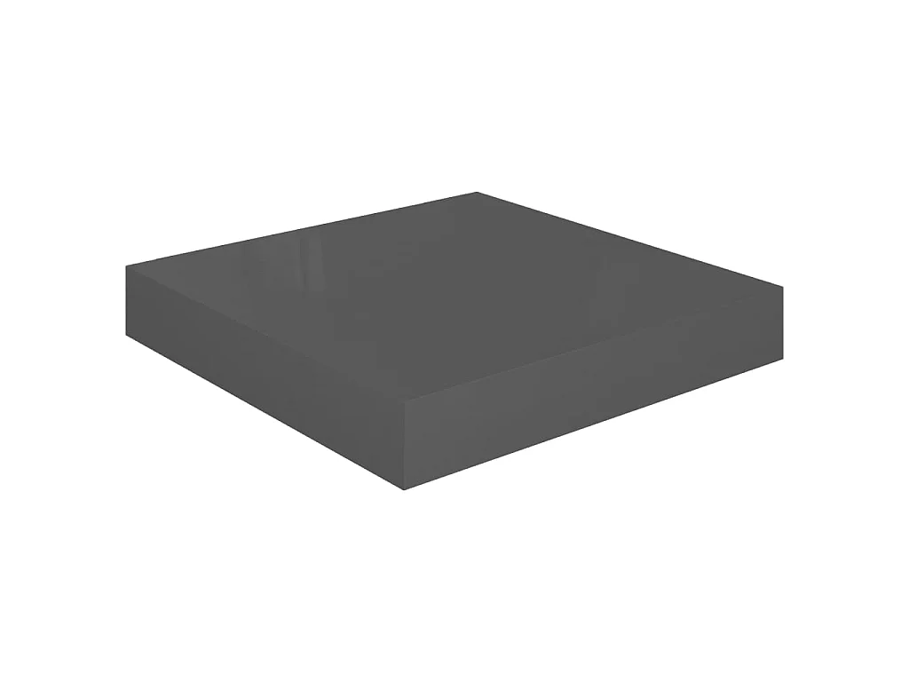 Étagère murale murale Gris brillant 23x23,5x3,8 cm MDF OFR67252 BonneVie Meuble