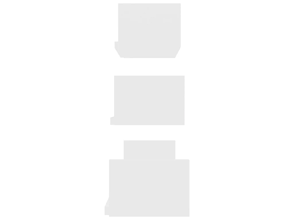 Étagères murales 3 pcs Blanc Bois d'ingénierie OFR86566 BonneVie Meuble