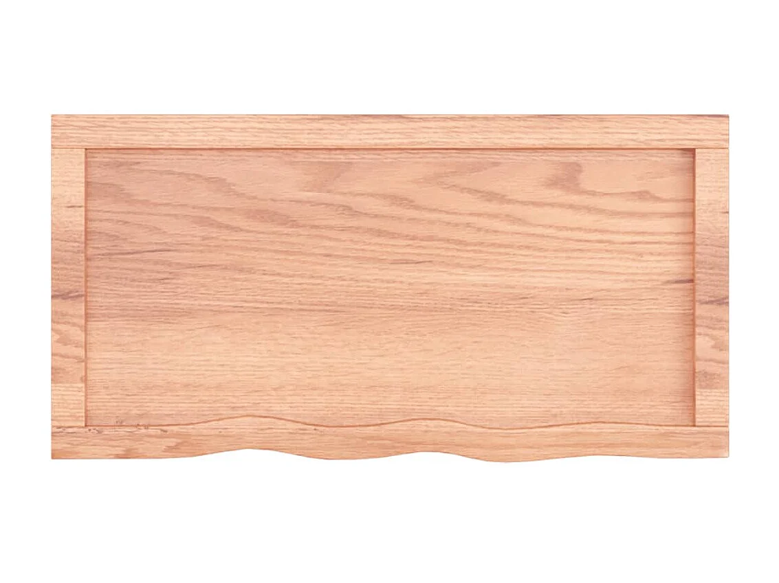 Étagère murale marron clair bois chêne massif traité OFR95623 BonneVie Meuble