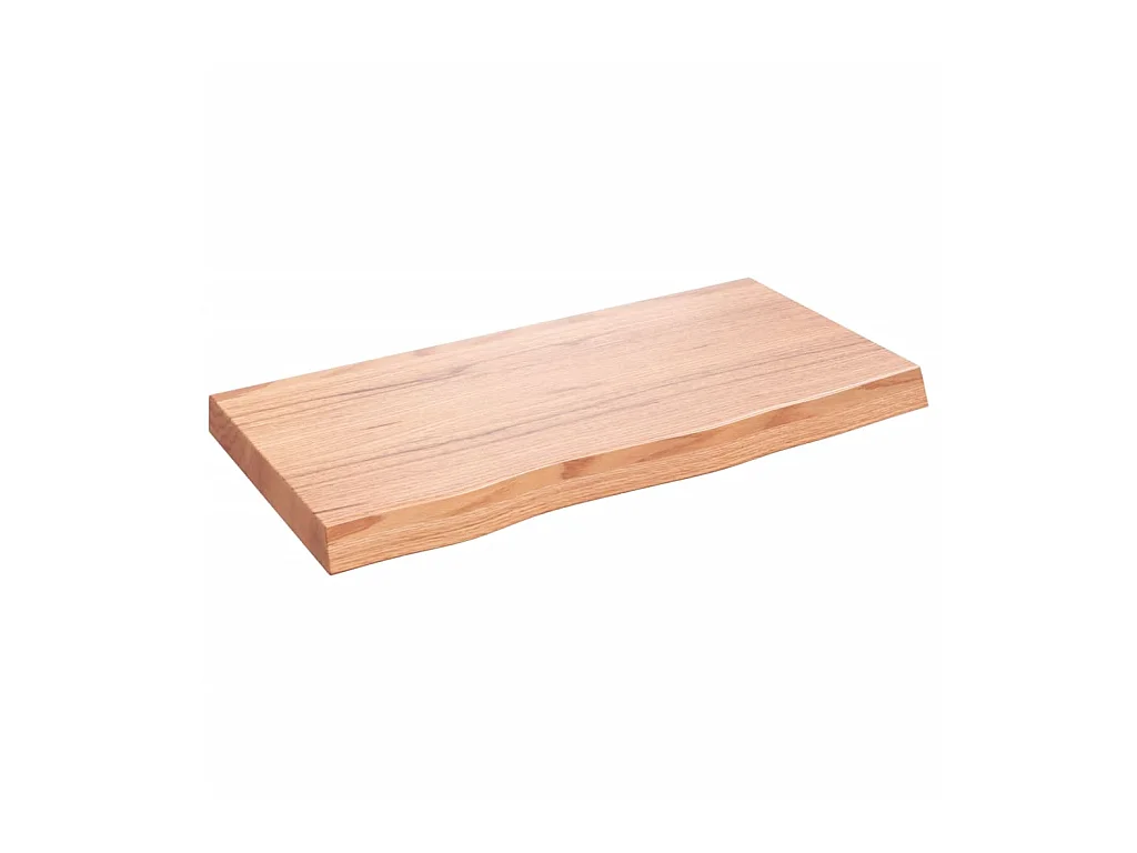 Étagère murale marron clair bois chêne massif traité OFR95623 BonneVie Meuble