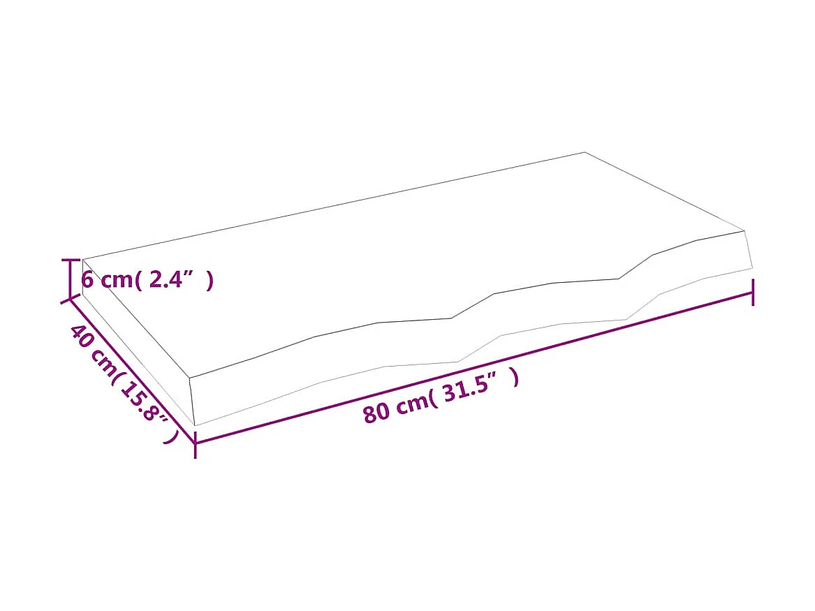 Étagère murale marron clair bois chêne massif traité OFR95623 BonneVie Meuble