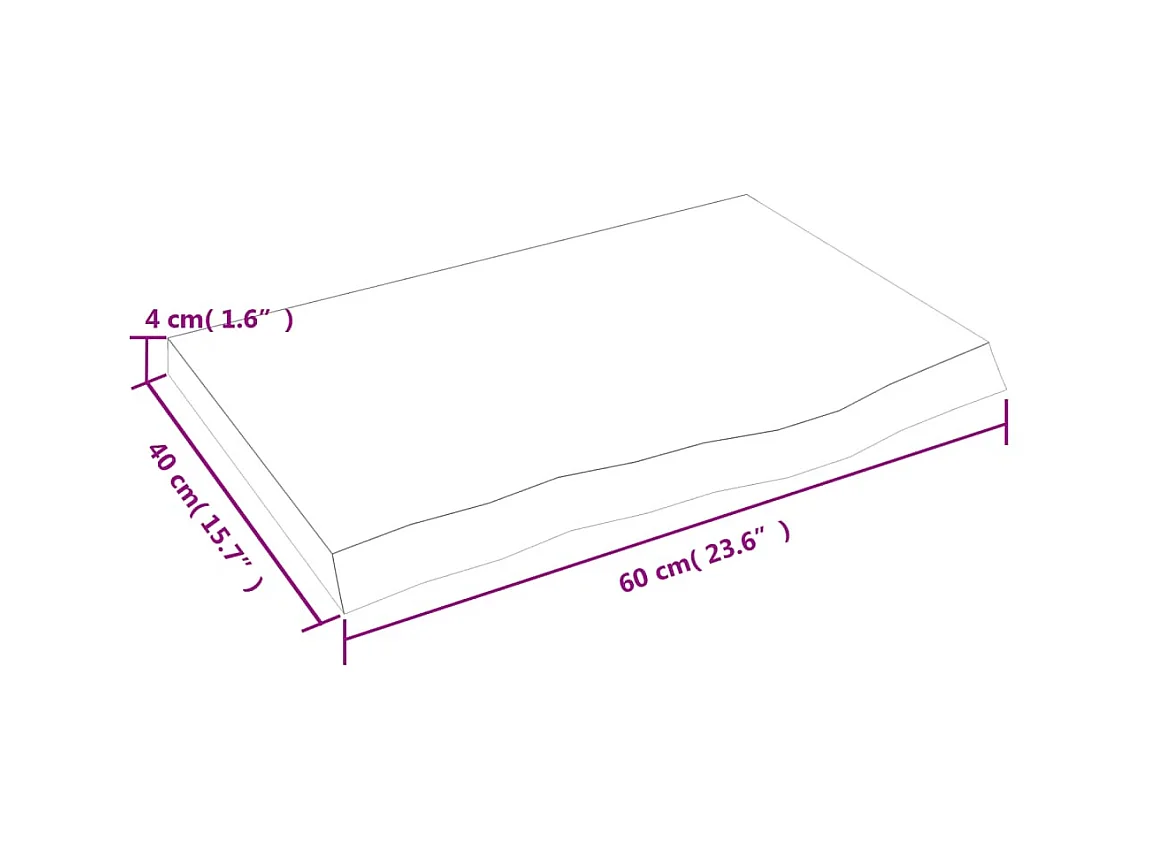 Étagère murale marron foncé bois chêne massif traité OFR27268 BonneVie Meuble
