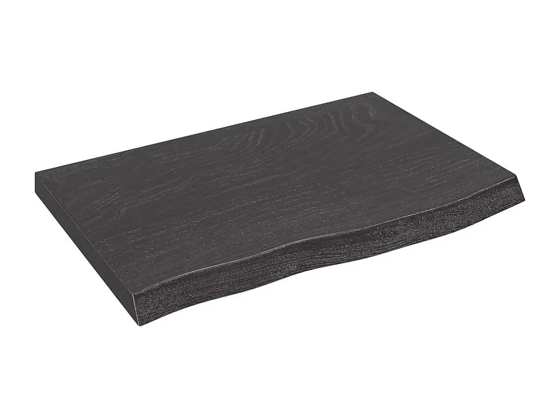 Étagère murale marron foncé bois chêne massif traité OFR27268 BonneVie Meuble