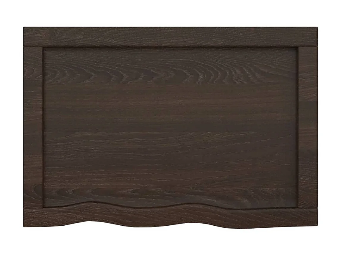 Étagère murale marron foncé bois chêne massif traité OFR27268 BonneVie Meuble