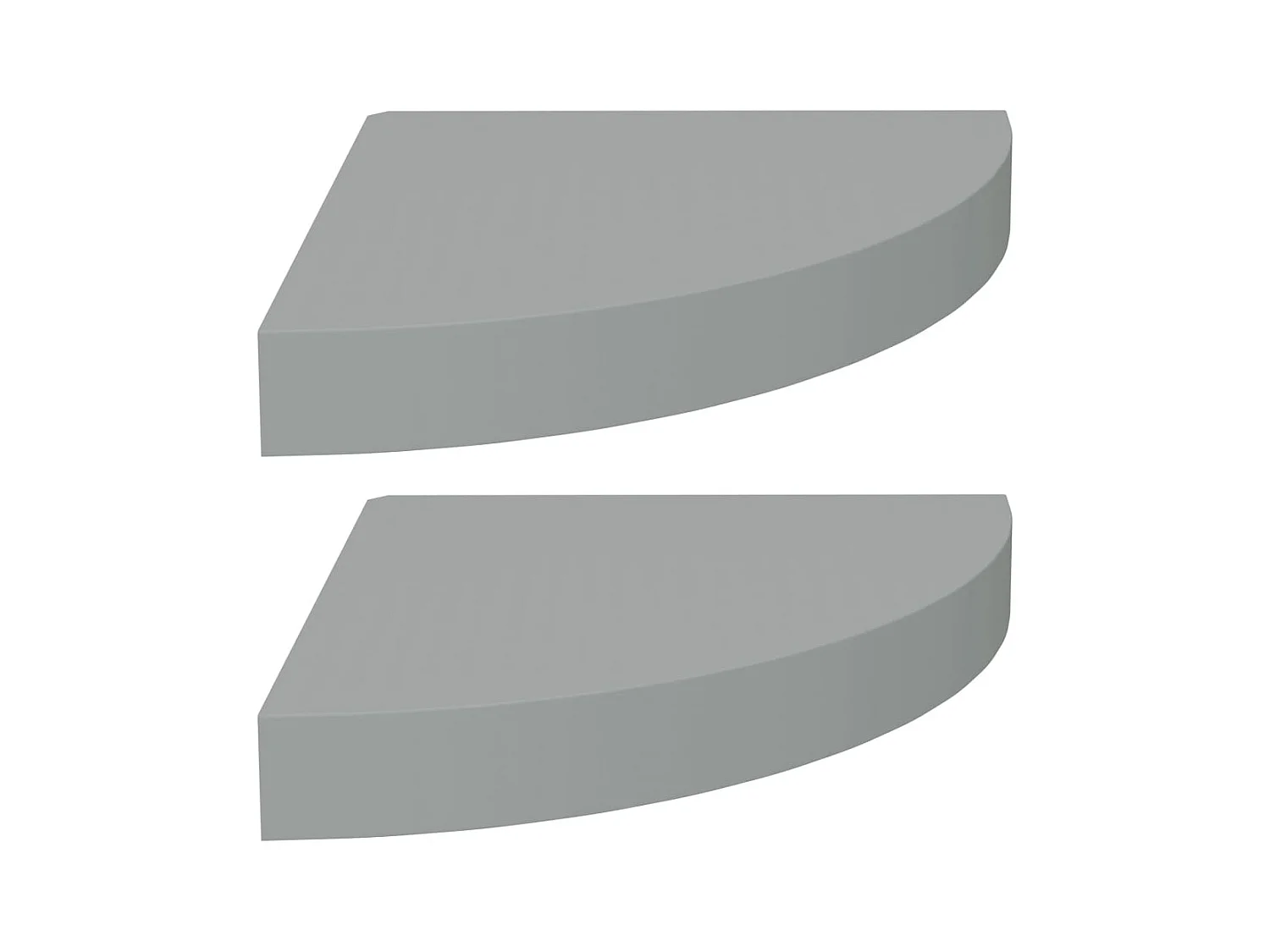 Étagères d'angle murales 2 pcs gris 25x25x3,8 cm MDF OFR22830 BonneVie Meuble