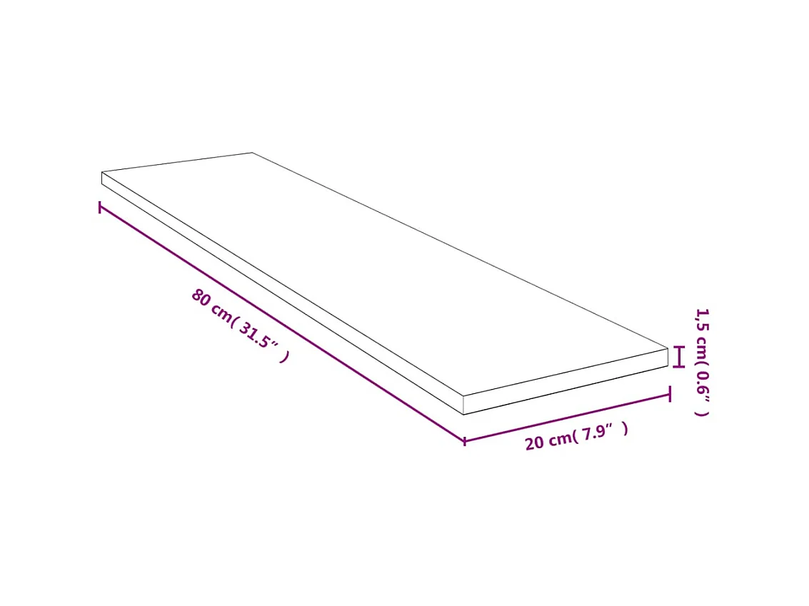 Étagère murale 80x20x1,5 cm bambou OFR74652 BonneVie Meuble