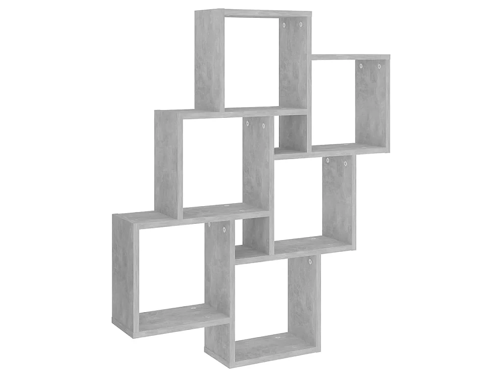 Étagère cube murale Gris béton 78x15x93 cm Aggloméré OFR49874 BonneVie Meuble