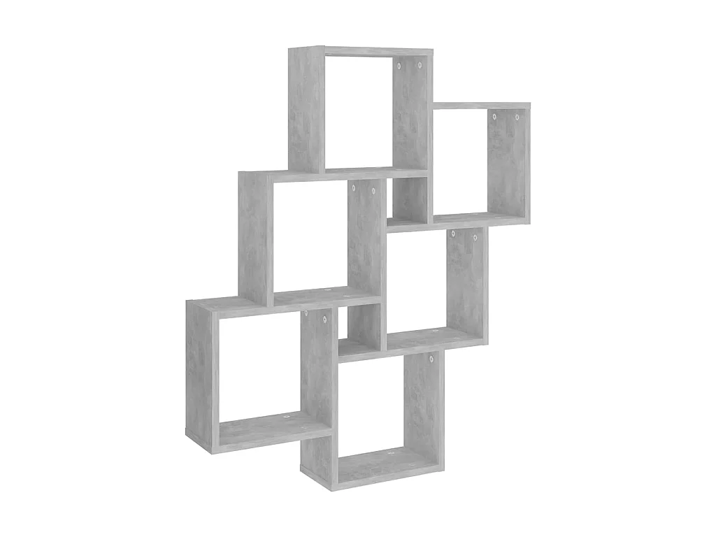 Mensola Parete Cubo Grigio Cemento 78x15x93cm Legno Multistrato CFW50882