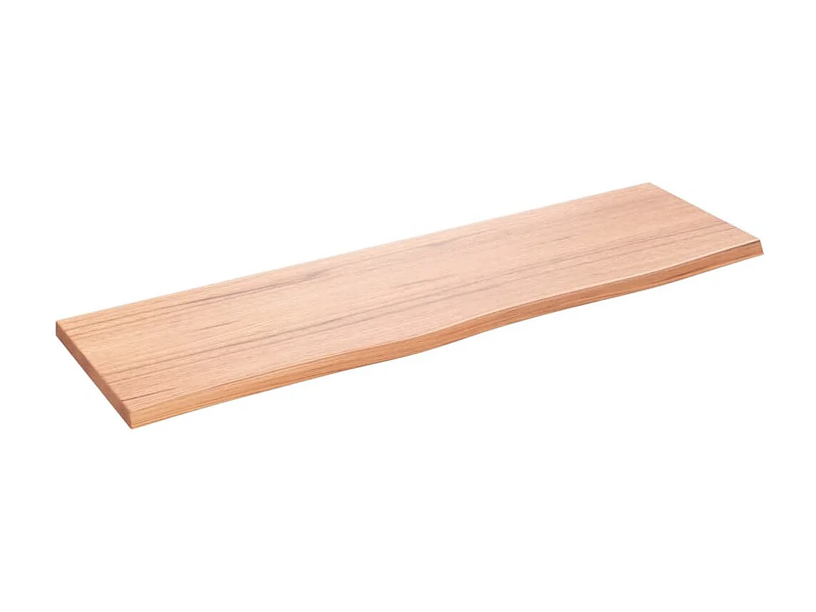 Étagère murale marron clair 100x30x2cm bois chêne massif traité OFR25621 BonneVie Meuble