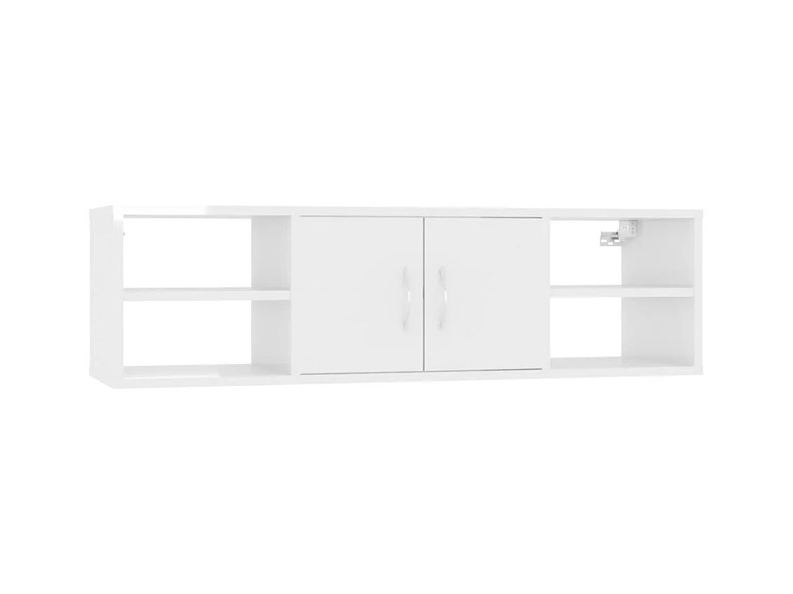 Estantería pared madera contrachapada blanco brillo 102x30x29cm ES51485