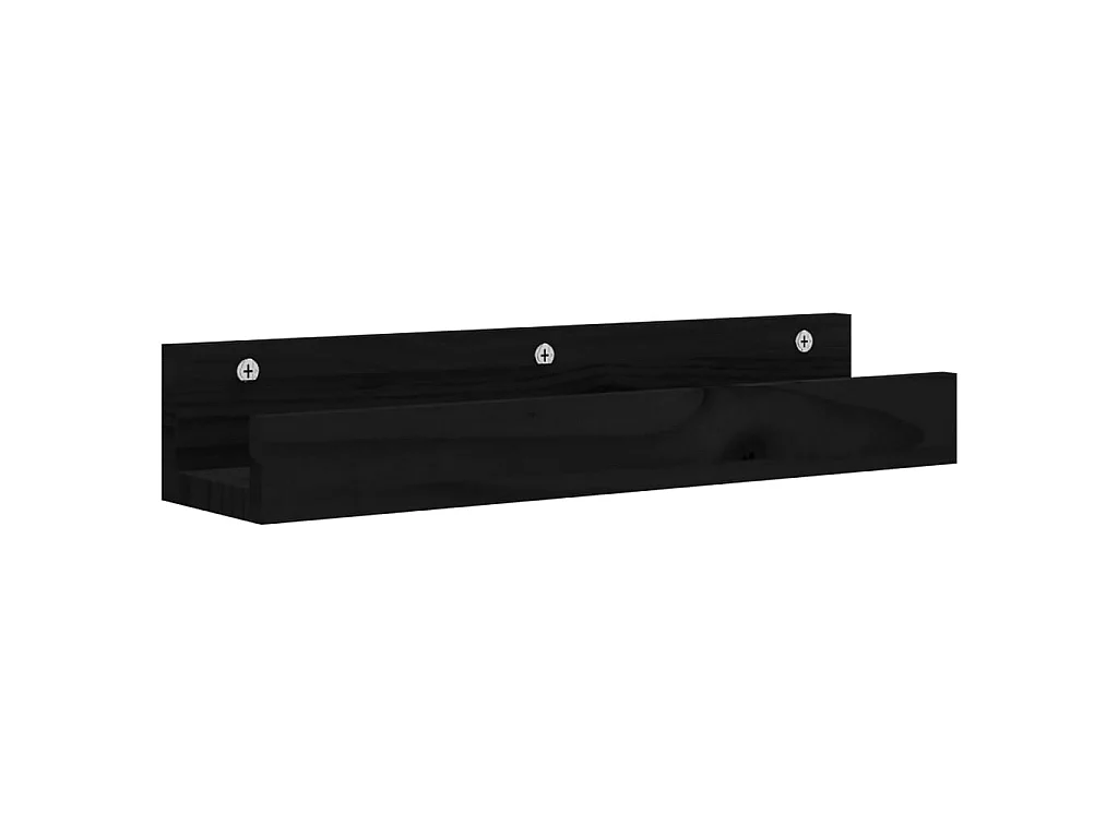 Prateleiras de parede 2 pcs 50x12x9 cm pinho maciço preto PT631387