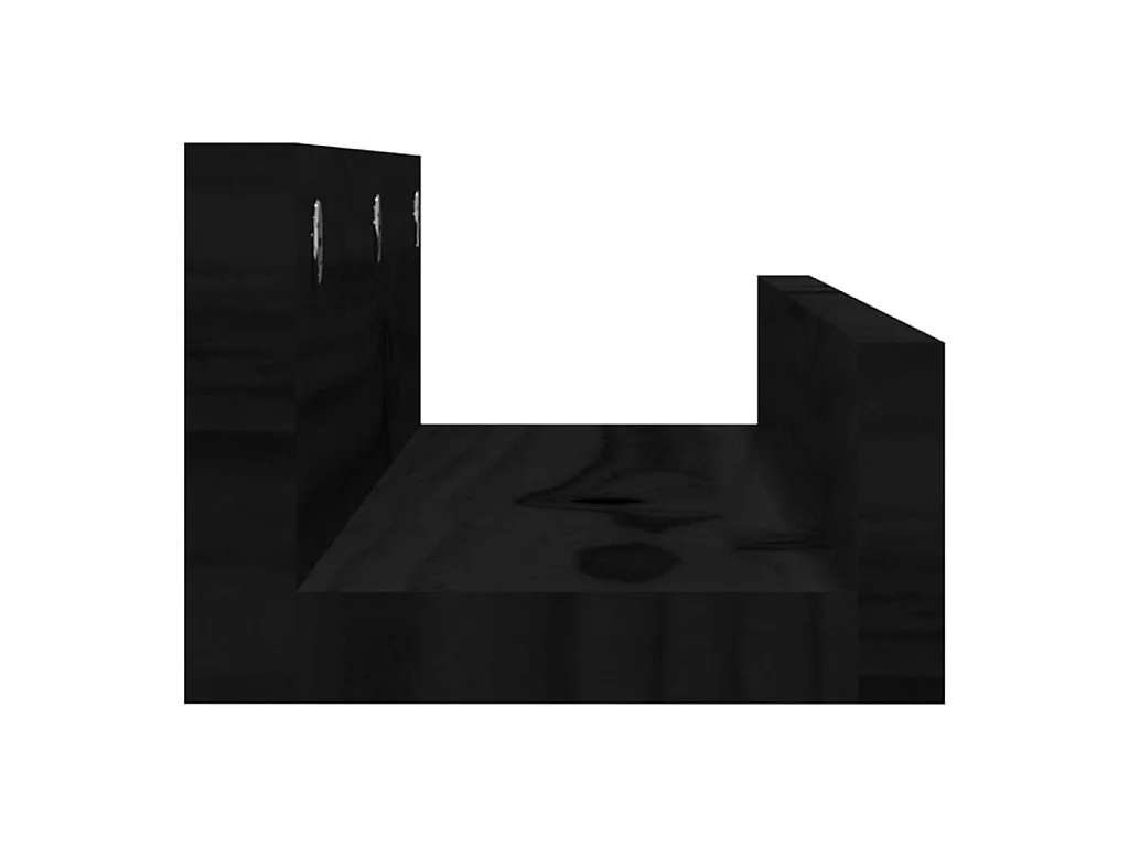Prateleiras de parede 2 pcs 50x12x9 cm pinho maciço preto PT631387