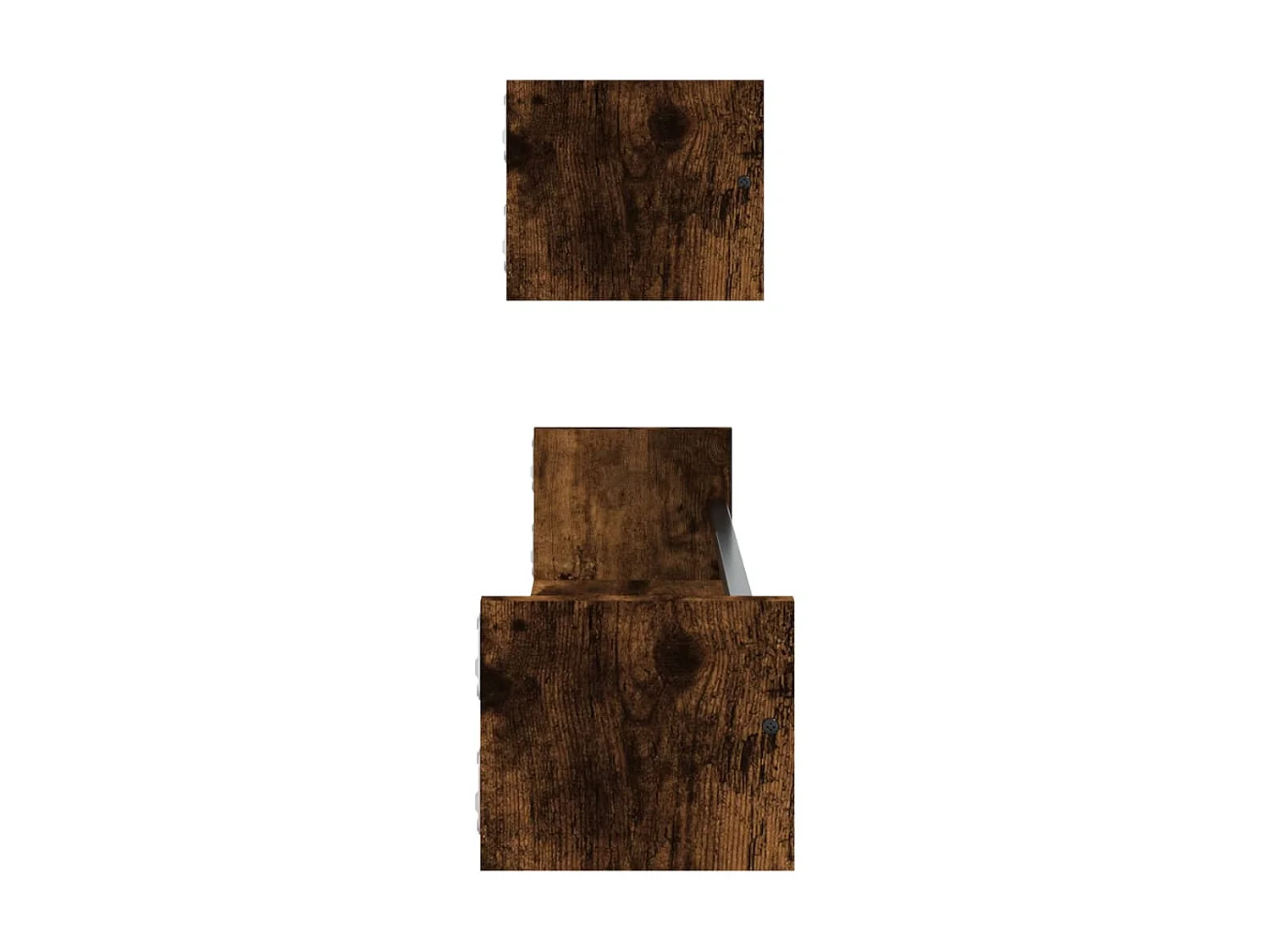 Étagères murales avec barres 2 pcs chêne fumé 80x16x14 cm OFR35063 BonneVie Meuble