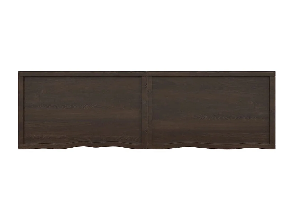 Étagère murale marron foncé bois chêne massif traité OFR10398 BonneVie Meuble