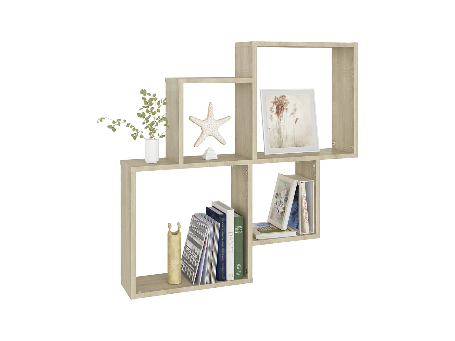 Étagère cube murale Chêne sonoma 80x15x78,5 cm Aggloméré OFR69410 BonneVie Meuble