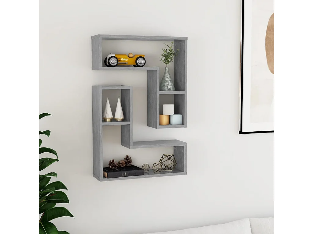 Étagères murales 2 pcs Gris béton 50x15x50 cm Aggloméré OFR62601 BonneVie Meuble