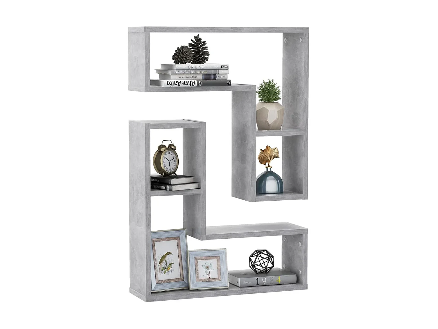 Étagères murales 2 pcs Gris béton 50x15x50 cm Aggloméré OFR62601 BonneVie Meuble