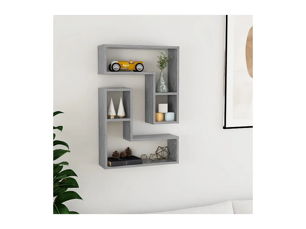 Étagères murales 2 pcs Gris béton 50x15x50 cm Aggloméré OFR62601 BonneVie Meuble