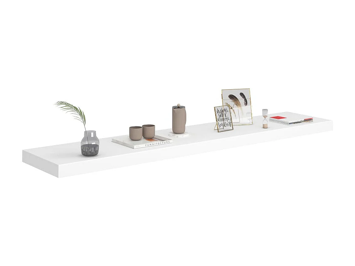 Étagère murale murale blanc 120x23,5x3,8 cm MDF OFR51804 BonneVie Meuble