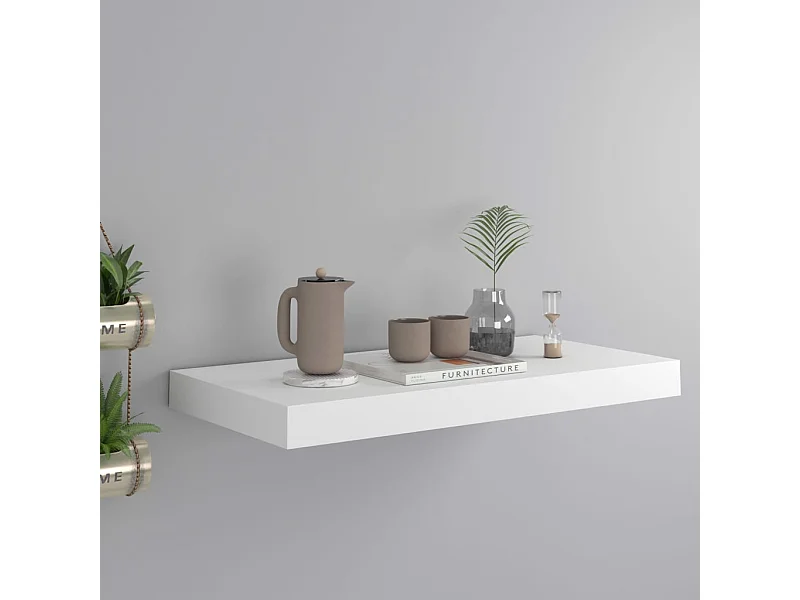 Étagère murale murale blanc 50x23x3,8 cm MDF OFR34338 BonneVie Meuble